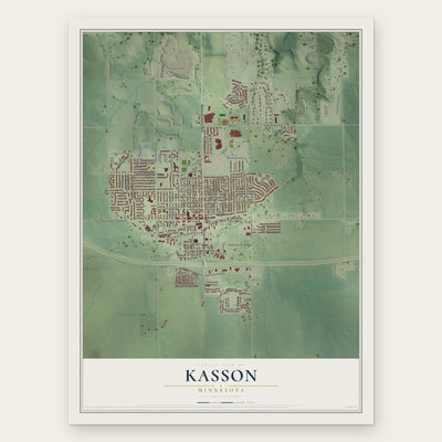 Kasson, Minnesota map print, the full design