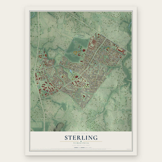 Sterling, Virginia map print, the full design