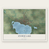 Storm Lake, Iowa map print, the full design