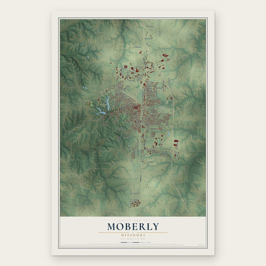 Moberly, Missouri map print, the full design