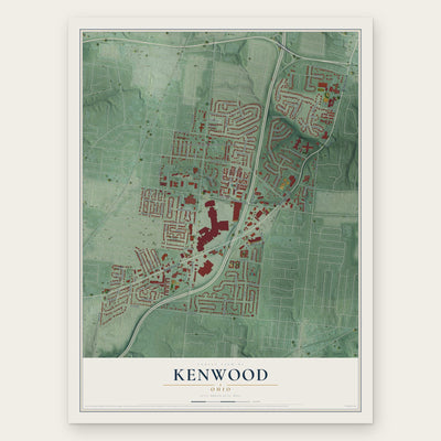 Kenwood, Ohio map print, the full design