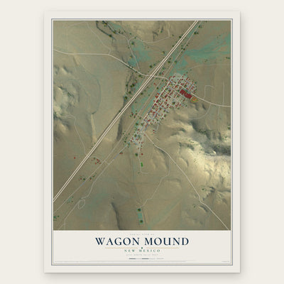 Wagon Mound, New Mexico map print, the full design