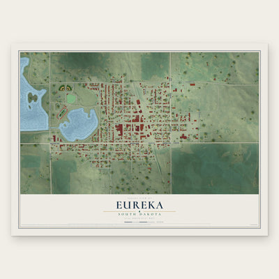 Eureka, South Dakota map print, the full design