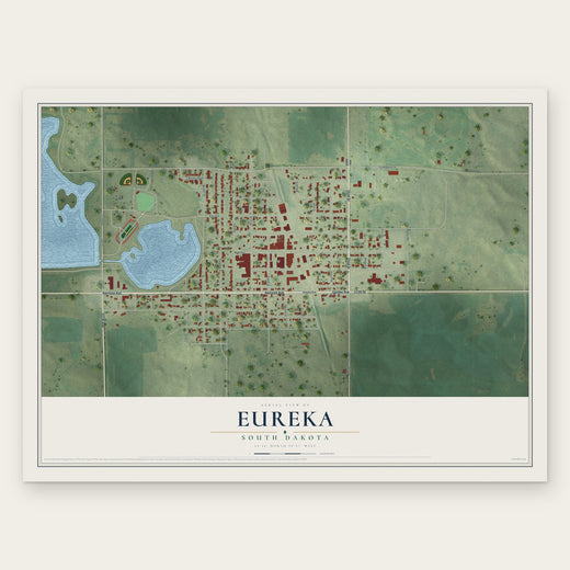 Eureka, South Dakota map print, the full design