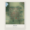 Kulm, North Dakota map print, the full design