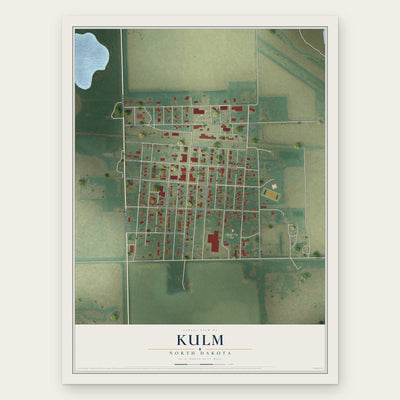 Kulm, North Dakota map print, the full design
