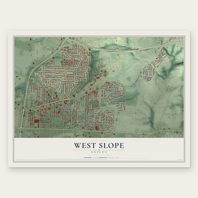 West Slope, Oregon map print, the full design