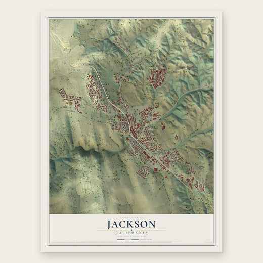 Jackson, California map print, the full design