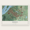Hudson, New York map print, the full design