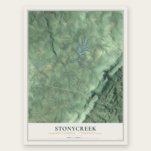 Stonycreek, Somerset County, Pennsylvania map print, the full design
