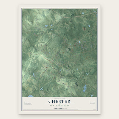 Chester, New Hampshire map print, the full design