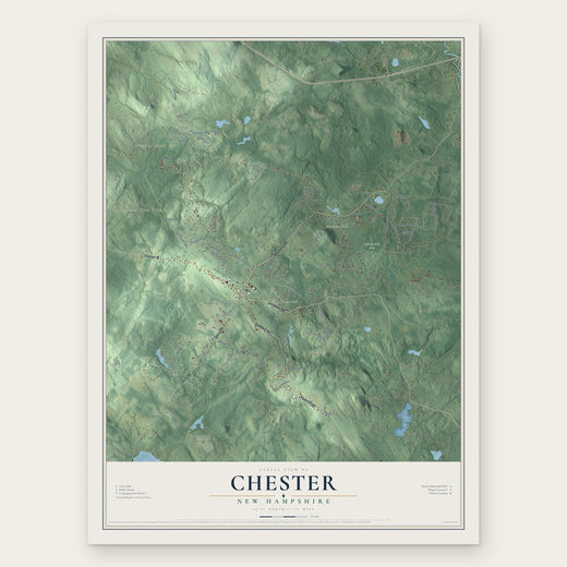 Chester, New Hampshire map print, the full design