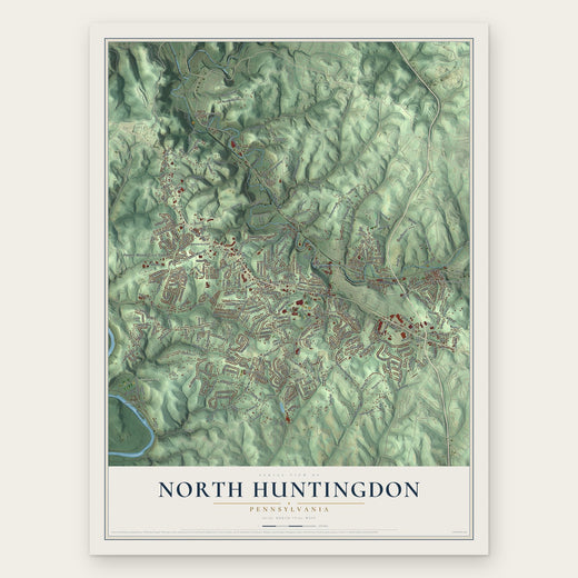 North Huntingdon, Pennsylvania map print, the full design