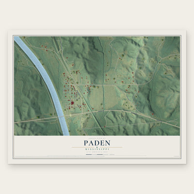 Paden, Mississippi map print, the full design
