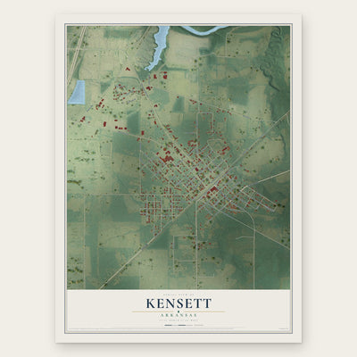 Kensett, Arkansas map print, the full design