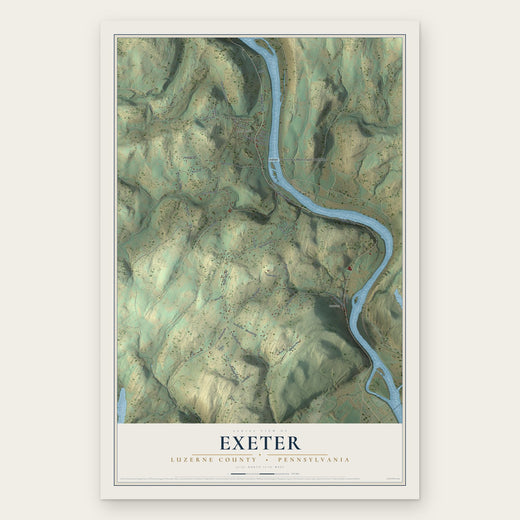 Exeter, Luzerne County, Pennsylvania map print, the full design