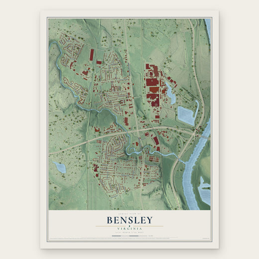 Bensley, Virginia map print, the full design