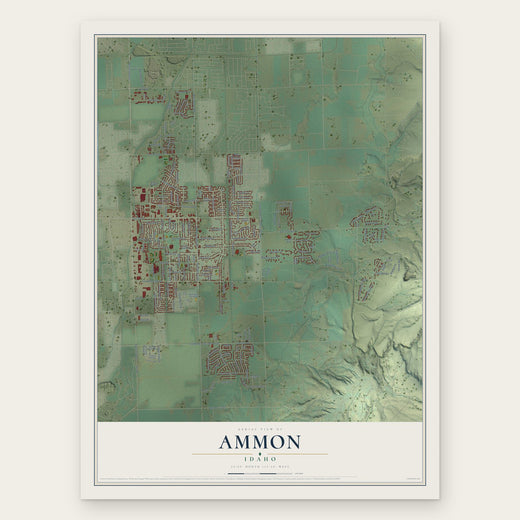 Ammon, Idaho map print, the full design