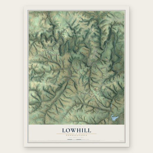 Lowhill, Pennsylvania map print, the full design