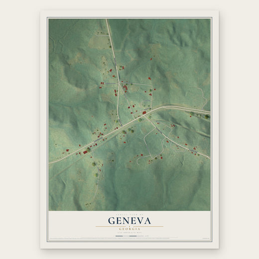 Geneva, Georgia map print, the full design