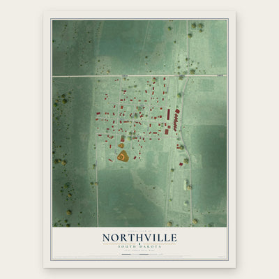 Northville, South Dakota map print, the full design
