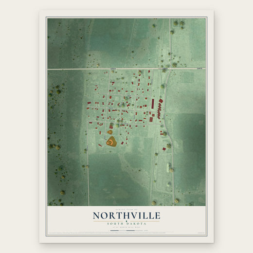 Northville, South Dakota map print, the full design