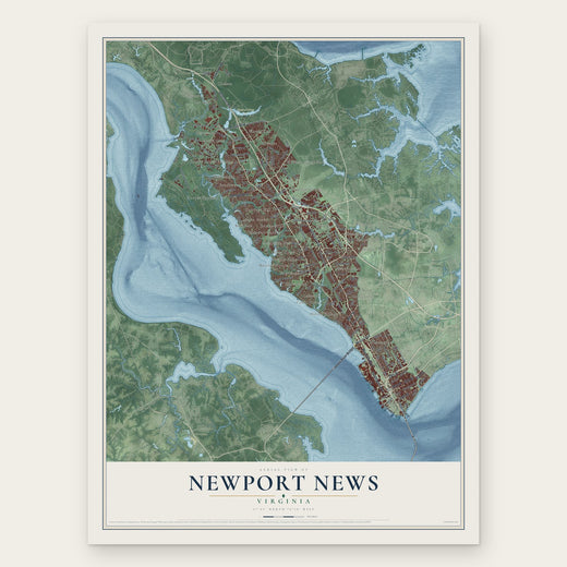 Newport News, Virginia map print, the full design