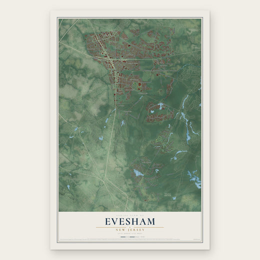 Evesham, New Jersey map print, the full design