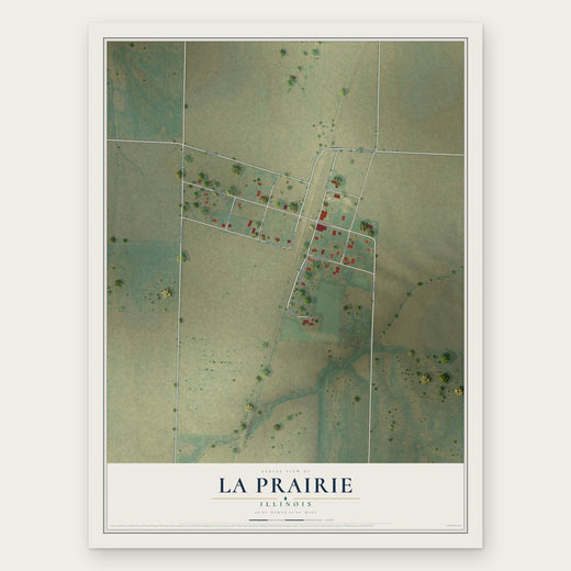 La Prairie, Illinois map print, the full design