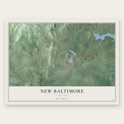 New Baltimore, Virginia map print, the full design