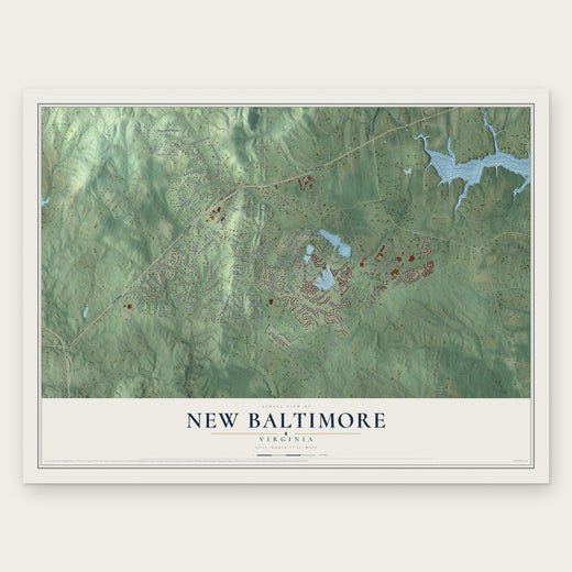 New Baltimore, Virginia map print, the full design