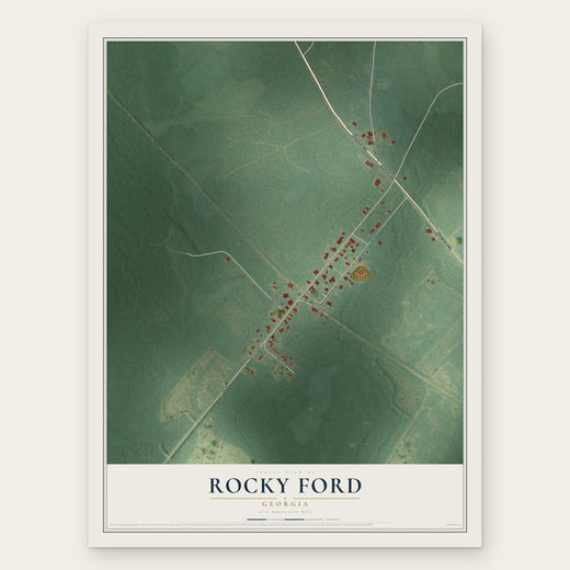 Rocky Ford, Georgia map print, the full design