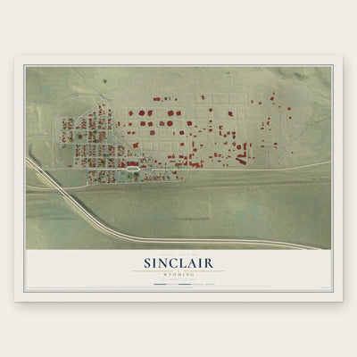 Sinclair, Wyoming map print, the full design