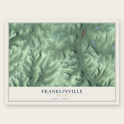 Franklinville, New York map print, the full design