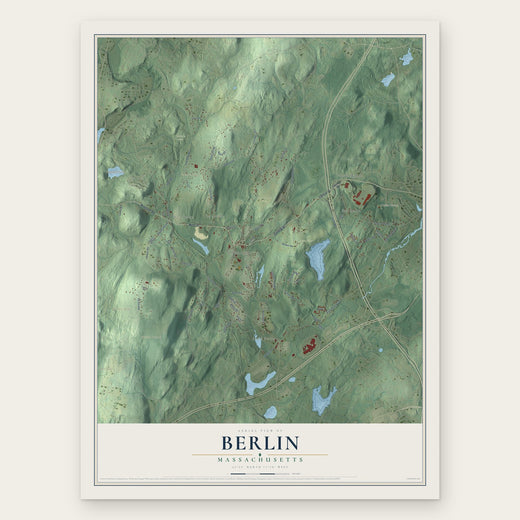 Berlin, Massachusetts map print, the full design