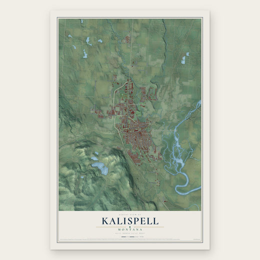 Kalispell, Montana map print, the full design