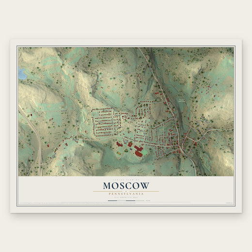 Moscow, Pennsylvania map print, the full design