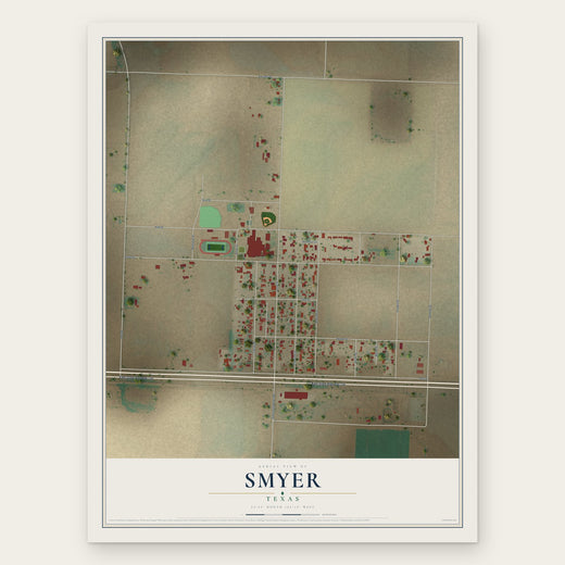 Smyer, Texas map print, the full design