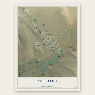 Antelope, Oregon map print, the full design