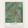 Blacksburg, Virginia map print, the full design