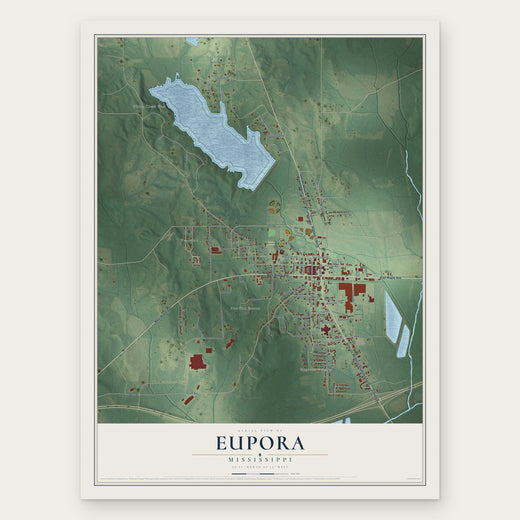 Eupora, Mississippi map print, the full design