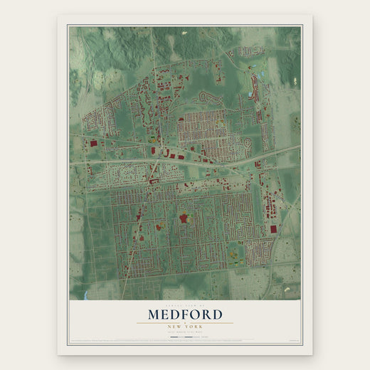 Medford, New York map print, the full design