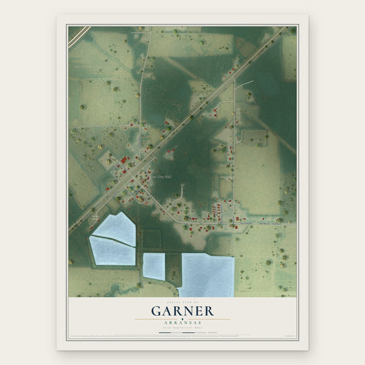 Garner, Arkansas map print, the full design
