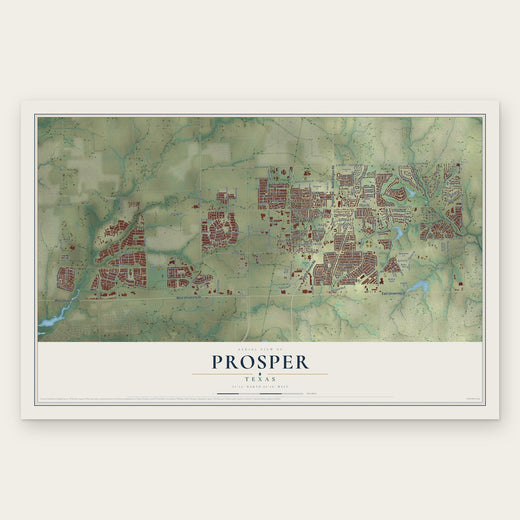 Prosper, Texas map print, the full design