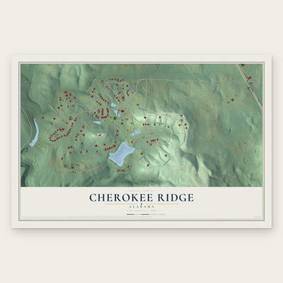 Cherokee Ridge, Alabama map print, the full design