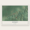 Detroit, Alabama map print, the full design