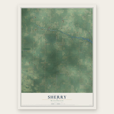 Sherry, Wisconsin map print, the full design