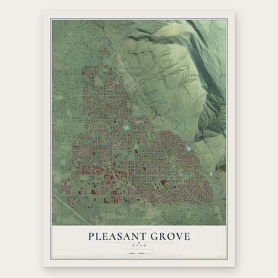 Pleasant Grove, Utah map print, the full design