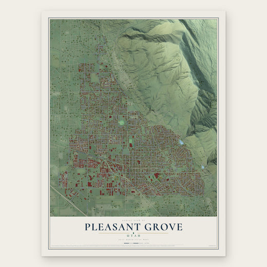 Pleasant Grove, Utah map print, the full design