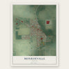 Monroeville, Indiana map print, the full design